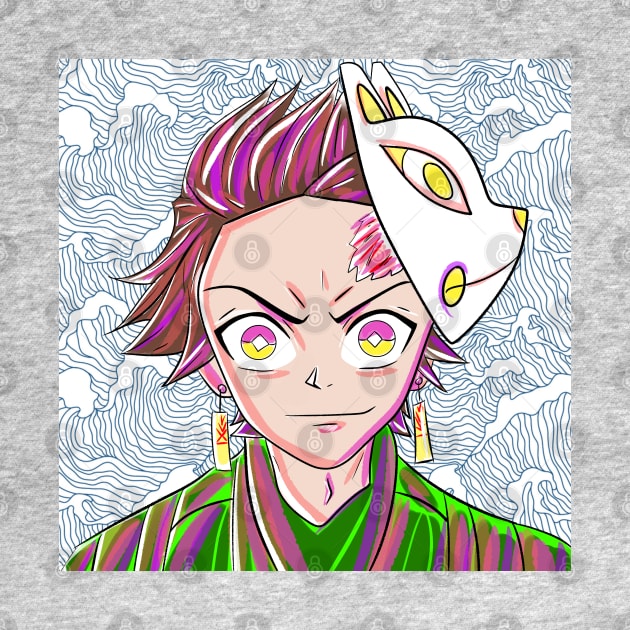 tanjiro kamado the kimetsu no yaiba samurai and demon slayer by jorge_lebeau